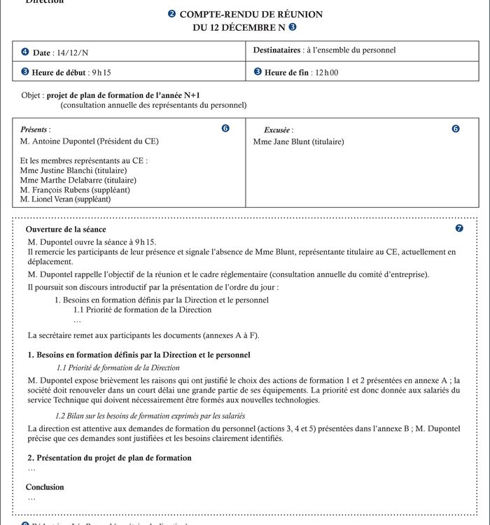 Modèle de compte-rendu de réunion word